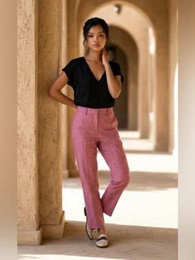 NWT 
Bold Pink Tweed Boden
Pants  | Sz  Sz US 4P (UK 8P)